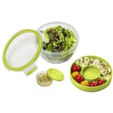 Hộp đựng salat 2 tầng chia ngăn Emsa CLIP & GO Salatbox rund, 1,00 L