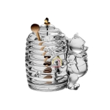 Hũ đựng mật ong kèm cây khuấy Crystal Bohemia 15cm