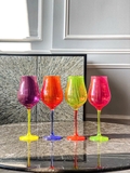 Set 4 ly vang Limosa màu 400ml Crystal Bohemia