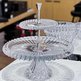 Đĩa pha lê 2 tầng Rogaska Crown Jewel 34cm màu trắng