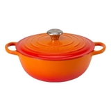 Nồi gang sâu lòng LeCreuset La Marmite, schwarzes Interieur, 32cm Orange màu cam