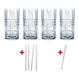 Set 4 Cốc pha lê Nachtmann TASTES GOOD Longdrink 103144 Kèm ống hút
