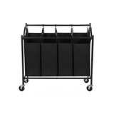 Hộp đựng đồ giặt Songmics Laundry Basket Laundry Hamper (4 túi vải+kệ có bánh xe- màu đen)