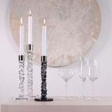 Set 2 chân nến Orrefors Carat anthracite 24.2cm