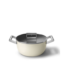Nồi casserole SMEG CSF2412CRM 24cm màu kem (vung kính)