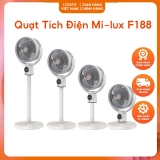 Quạt Tích Điện Xiaomi Mi-lux F188 Đối Lưu Không Khí Thế Hệ Mới, Pin 8000mAh, 4 Cấp Độ Gió, Tích Hợp Đèn Ngủ