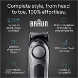 Tông đơ cắt tóc đa năng Braun All-in-One Style Kit Series 7 7420, 11-in-1, 40 cài đặt độ dài