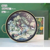 Khay đựng tròn có quai Magrace Paris họa tiết phong cảnh