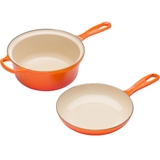 Set nồi chảo gang Lecreuset Marmitout 2 in1 22cm