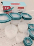 SET HỘP ĐỰNG ĐA NĂNG RUBBERMAID LOẠI NẮP XANH 42 MÓN (21 HỘP)