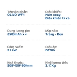 Quạt sạc OLIVO WF1 – Chạy Êm, Sạc Nhanh 2.5 Giờ, Hoạt Động Bền Bỉ 48h