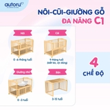 Nôi - Cũi - Giường Gỗ Đa Năng Autoru C1