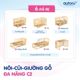 Nôi - Cũi - Giường Gỗ Đa Năng Autoru C2