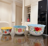 Sét 3 âu sứ The Pioneer Woman SWEET ROSE SENTIMENT SERVING BOWLS
