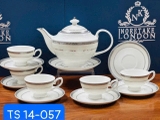 Bộ trà sứ xương Imperial London Bạch Kim Anh (13 chi tiết)