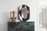 Gương treo tường Reflections Copenhagen Diamond Burgundy/Silver Mirror