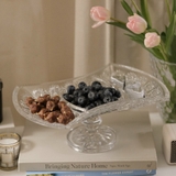 Đĩa eo mài chia ngăn chân đế Bohemia 33cm