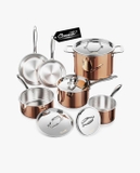 Bộ nồi inox cao cấp Ciwete 6  món màu đồng SS1503-10PC