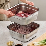 SET CHẬU RỬA KÈM RỔ INOX CASABENI DUNG TÍCH 8L