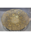 Đĩa sâu lòng Arabesque Centrepiece Gold Leaf IVV - họa tiết hoa vàng