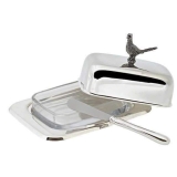 Khay đựng bơ kèm dao mạ Edzard bạc