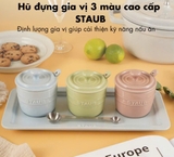 Hũ đựng gia vị 3 màu Staub Macaron gốm sứ cao cấp