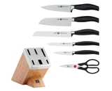 BỘ DAO TỰ MÀI Zwilling FIVE STAR ĐẾ TRE TỰ NHIÊN