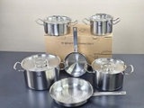 Bộ nồi Fissler profi 4 nồi 1 quánh 1 chảo inox profi nắp inox
