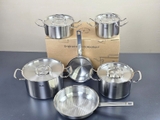 Bộ nồi Fissler profi 4 nồi 1 quánh 1 chảo inox profi nắp inox