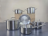 Bộ nồi Fissler profi 4 nồi 1 quánh 1 chảo inox profi nắp kính