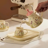 BỘ ẤM TRÀ SỨ  Bunny & Flower  VINTAGE CAO CẤP