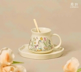 BỘ ẤM TRÀ SỨ  Bunny & Flower  VINTAGE CAO CẤP