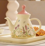 BỘ ẤM TRÀ SỨ  Bunny & Flower  VINTAGE CAO CẤP