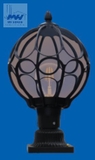 Đèn Trụ cổng cầu Grid Classic Acumen kính Trà