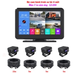 Bộ cam hành trình 4 mắt xe tải, xe đầu kéo màn 7 In cảm ứng nguồn 12-24V