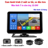 Bộ camera giám sát hành trình 2 mắt màn hình 7 In cảm ứng cho xe tải xe đầu kéo xe khách
