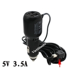 Nguồn Camera Hành Trình 5V 3.5A Mini USB Dây Dài 3.5M tích hợp 2 Cổng sạc USB