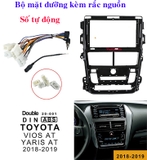 Mặt dưỡng Toyota Vios, Toyota Yaris 2018-2019 Lắp màn hình 9 In Kèm rắc nguồn Zin - Số tự động