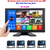Bộ Camera hành trình 4 mắt cho xe tải, xe đầu kéo màn hình cảm ứng 10 In điện 12V-24V
