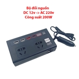 Bộ đổi nguồn DC12V/24V  lên AC 220V  200W, Kích điện 12V 24V lên 220V- Mẫu KĐ02
