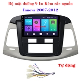 Mặt dưỡng mặt nạ  màn hình 9 In Innova 2007-2012 Kèm rắc nguồn Zin- Số tự động