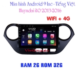 Màn hình Android chạy Sim 4G xe Huyndai i10 9 In Tiếng Việt RAM 2G ROM 32G