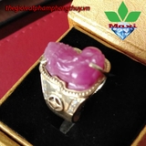 Nhẫn Nam Tỳ Hưu Ruby Bọc Vàng PVN38