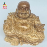 Tượng Phật Di Lặc Đá Ngọc Serpentine Vân Gỗ