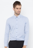 Áo sơ mi G2000 slim fit họa tiết xanh da trời