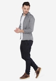 Áo sơ mi The Cosmo slim fit tay dài caro trắng đen