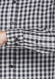 Áo sơ mi The Cosmo slim fit tay dài caro trắng đen