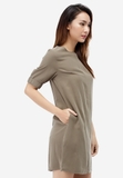 Đầm chữ A Ha Gattini tay ngắn viền thun