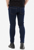 Quần Jeans Titishop QJ165 màu xanh dương đậm phối chỉ nổi vàng