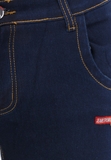 Quần Jeans Titishop QJ165 màu xanh dương đậm phối chỉ nổi vàng